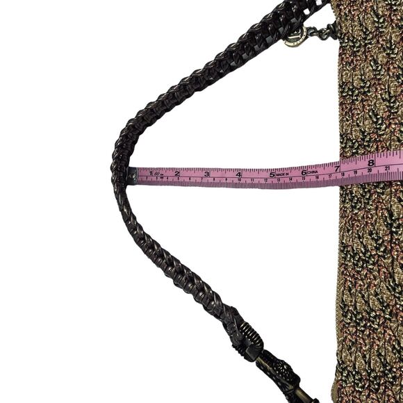 Eric Javits Shoulder Bag Squishee Woven Straw Braided Chain Strap Gold Multi - Picture 7 of 16